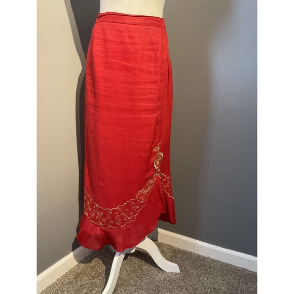 Vintage 2 Piece Harmony New York Outfit Size 16 Beautiful Red And Gold Lined - Picture 3 of 11